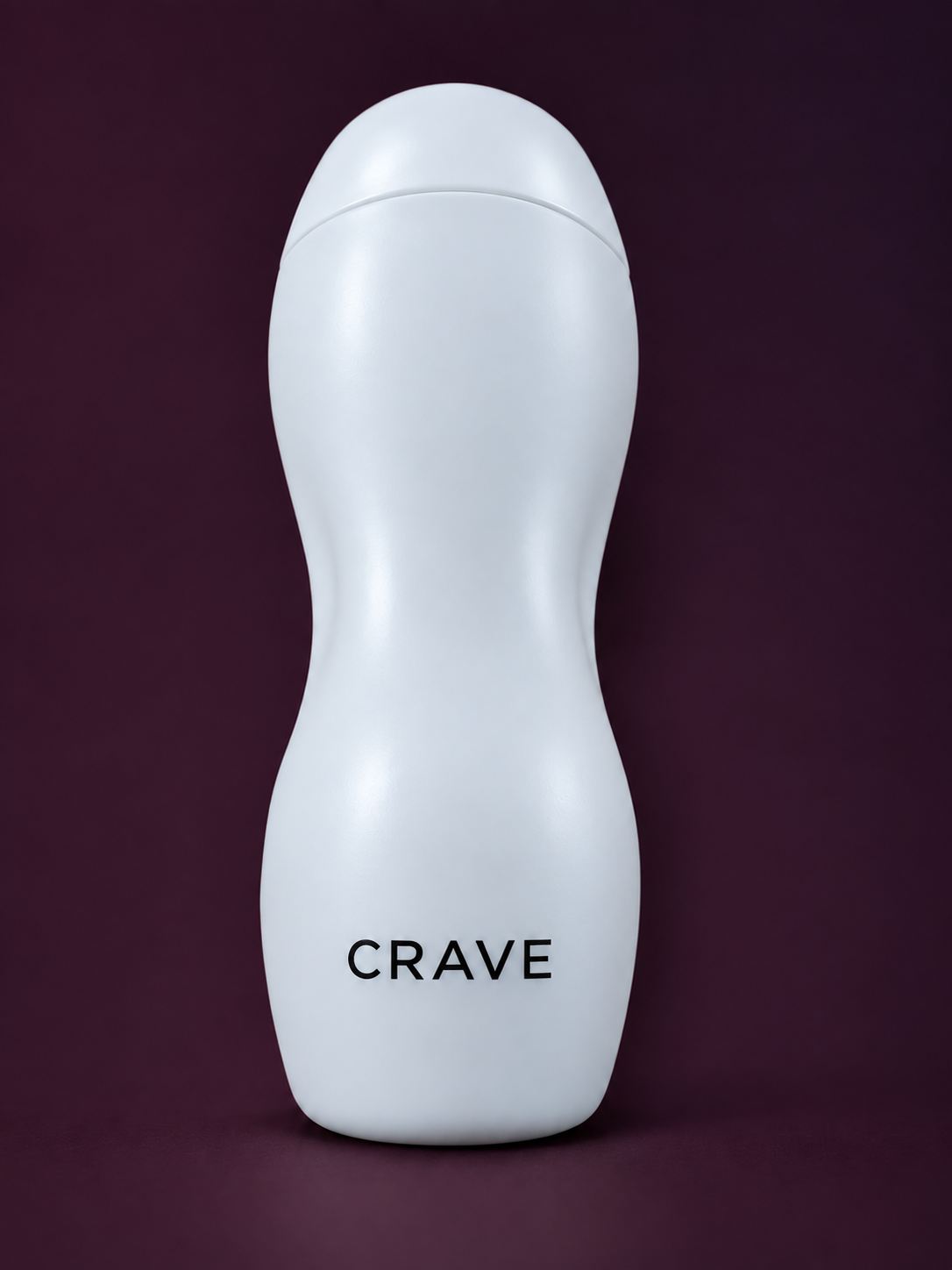 Closed white CRAVE replica casing with black CRAVE lettering